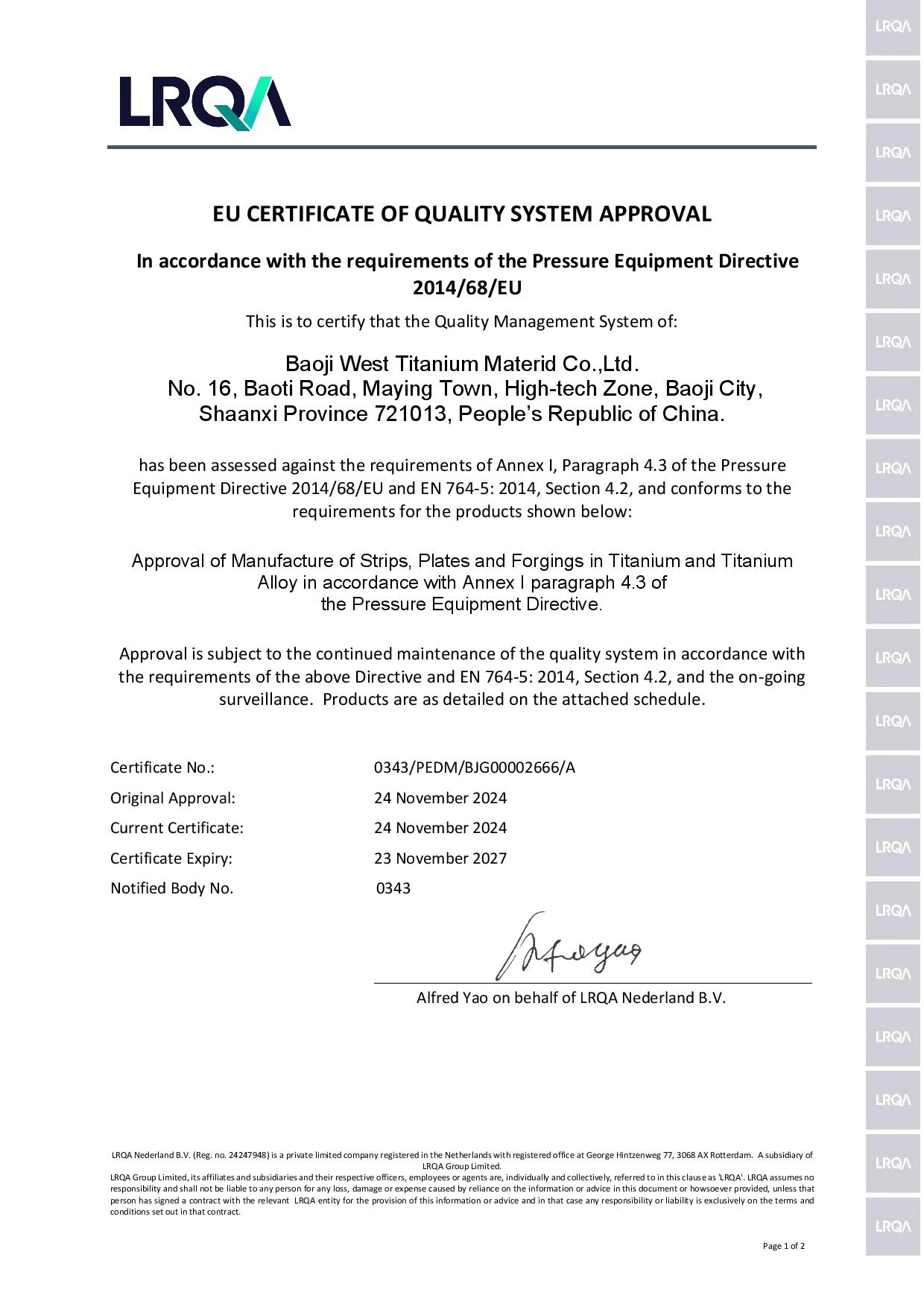 ASTM B265 Titanium Plate test ASTM B265 Titanium Plate test